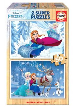 Puzzle 2x50 Kraina Lodu (drewniane) G3