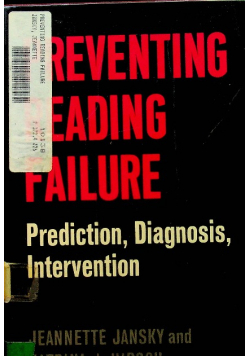 Preventing Reading Failure Prediction Diagnosis Intervention