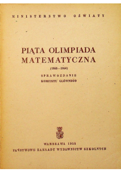 Piąta olimpiada matematyczna 1953 - 1954