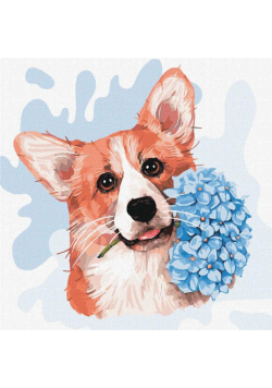 Malowanie po numerach - Mały corgi 30x30