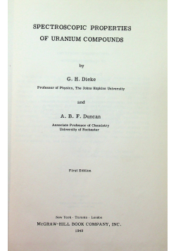 Spectroscopic properties of uranium compounds 1949 r