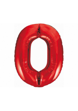 Balon foliowy B&C cyfra 0 czerwona 85cm