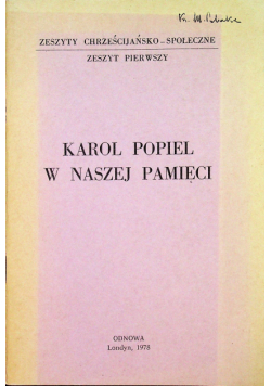 Karol Popiel w naszej pamięci