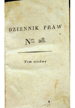 Dziennik Praw tom 7 nr 28 do 32 1819r