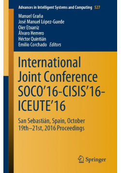 International Joint Conference SOCO 16 CISIS 16 ICEUTE 16