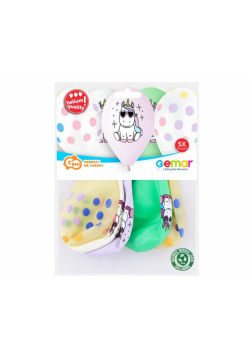 Balony premium Wesoły Jednorożec MIX 33 5szt