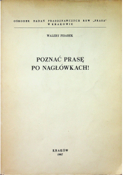 Poznać prasę po nagłówkach
