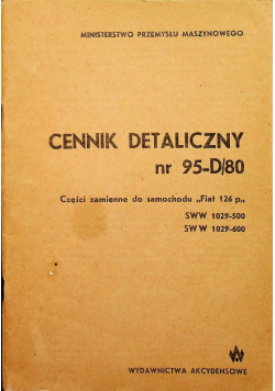 Cennik detaliczny  nr 95 D 80