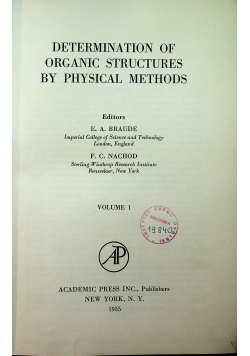 Determination of organic structures by physical methods