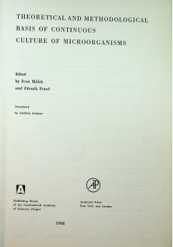 Theoretical and methodological basis of contiuous culture of microorganisms