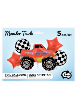 Balony foliowe zestaw Monster Truck 5szt