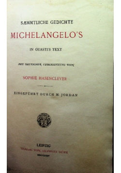 Gedichte Michangelos 1875 r