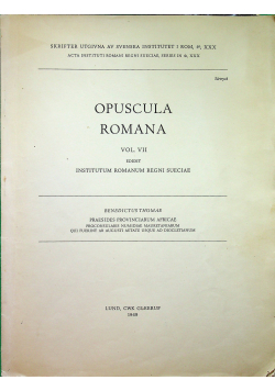 Opuscula Romana vol VII