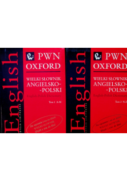 Wielki Słownik Angielsko Polski Tom  I i II
