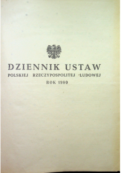 Dziennik ustaw polskiej rzeczypospolitej ludowej rok 1980