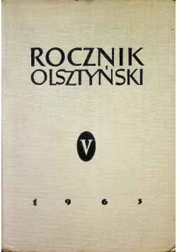 Rocznik olsztyński Tom V 1963