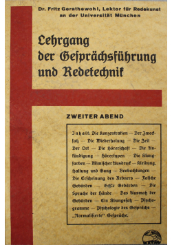 Lehrgang der Befprachsfuhrung und Redetechnik 1931 r.