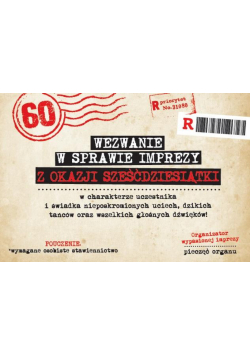 Zaproszenie Urodziny 60 ZA-108 (10szt.)
