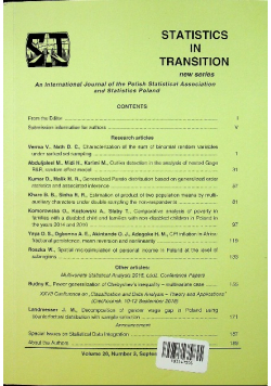 Statistics in transition vol 20
