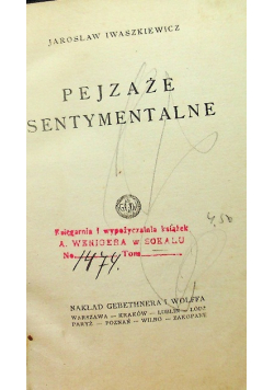 Pejzaże sentymentalne 1926 r.