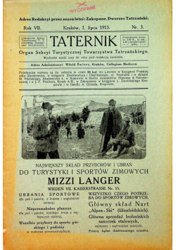 Taternik rocznik VII zeszyt 3 1913 r.