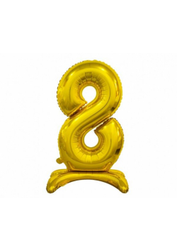 Balon foliowy B&C Cyfra stojąca 8 złota 74cm