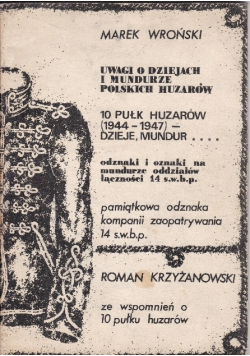 Uwagi o dziejach i mundurze Polskich Huzarów