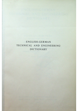 English German Technical and Engineering dictionary