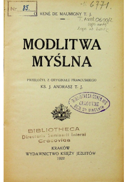 Modlitwa Myśli 1922r.