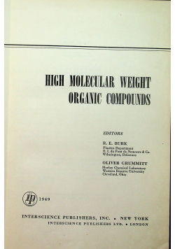 High molecular weight organic compounds 1949 r.