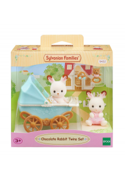 Sylvanian Families  Zestaw z bliźniakami królików z czekoladowymi uszami z wózkiem dziecięcym
