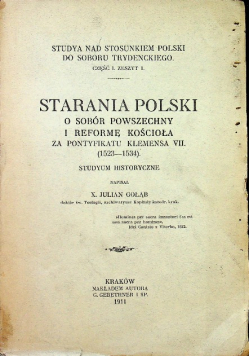 Starania Polski o Sobór Powszechny i Reformę Kościoła 1911 r.