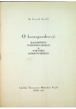 O korespondencji Kazimierza Wiszniewskiego