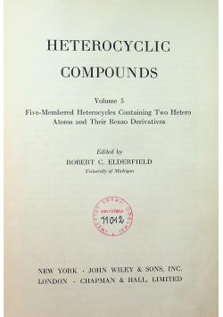 Heterocyclic compounds volume 5
