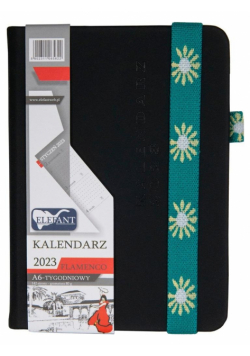 Kalendarz 2023 A6 tyg. Flamenco czarny ELEFANT