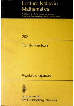 Lecture notes in Mathematics Nr 203 Donald Knutson
