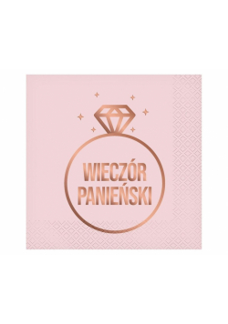 Serwetki Wieczór Panieński różowe 33x33cm 20szt.