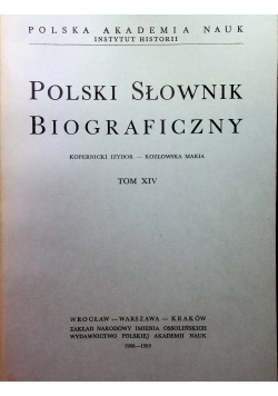 Polski Słownik Biograficzny tom XIV