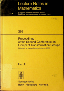 Lecture notes in Mathematics Nr 299 proceedings of Second Conference