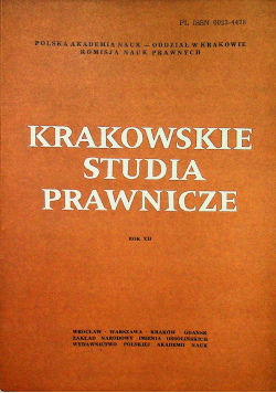 Krakowskie studia prawnicze rok XII