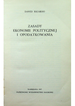 Zasady ekonomii politycznej i opodatkowania