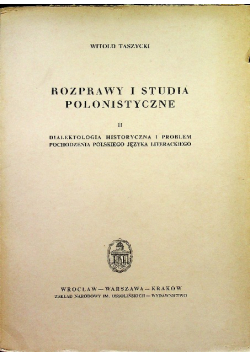 Rozprawy i studia polonistyczne II