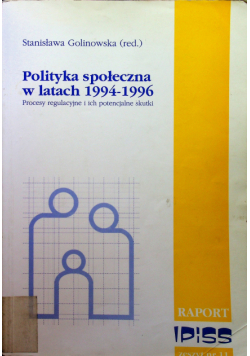 Polityka społeczna w latach 1994-1996 zeszyt nr 11