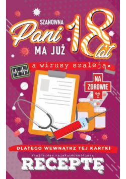 Karnet Urodzinowy z receptą 18