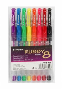 Długopis żelowy Rubby neon 8 kolorów