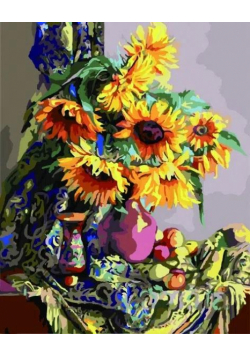 Malowanie po numerach - Słoneczne kwiaty 40x50cm