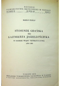 Stosunek Gdańska do Kazimierza Jagiellończyka