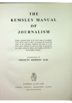 The kemsley manual of journalism