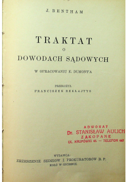 Traktat o dowodach sądowych 1934 r.
