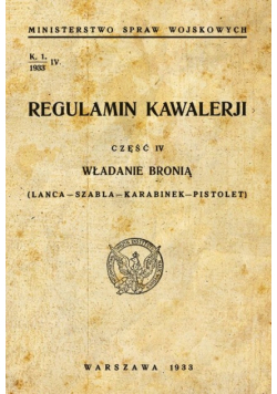 Regulamin kawalerii Władanie bronią